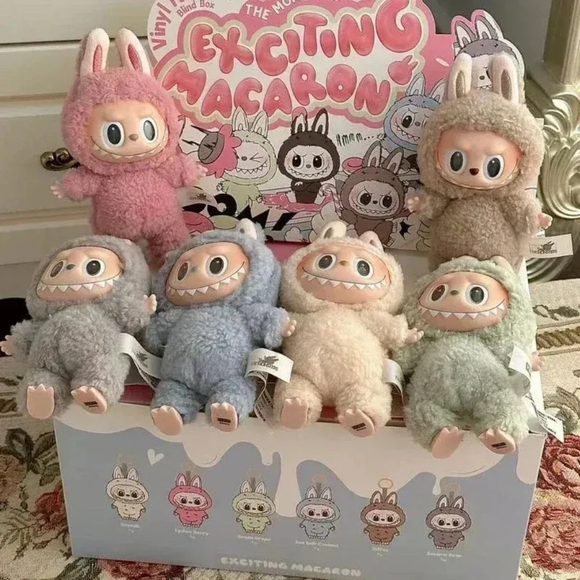 BRAND NEW FULL SET | POPMART The Monsters Labubu Exciting Macaron Vinyl Face - Picture 3 of 7